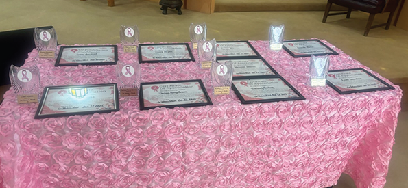 Honors Table for Phenomenal Women cancer survivors.