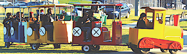 Kids enjoying train ride.