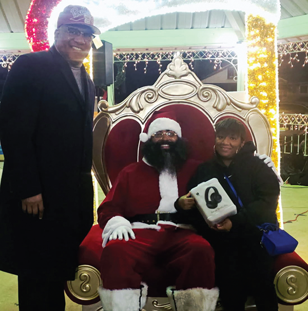 Above photos - Mayor Gulley presents special gifts to winners