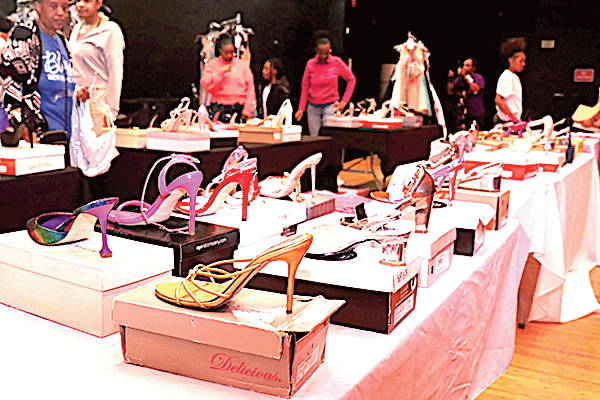 Scene from Prom Dress/Suit Giveaway dress and heels display