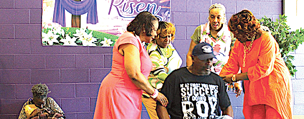 Silver Boomers Acting Ensemble gets audience members’ attention through
scene.