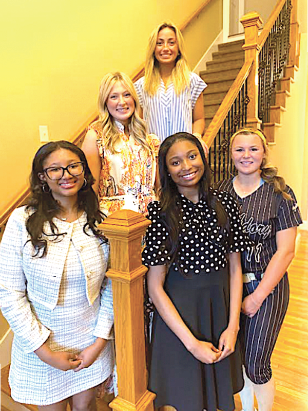 (Left on stair, then standing on floor) Destiny Hammon, Jessi Champion, Makayla
Williams, Jade Ransom and Payton Yarbrough