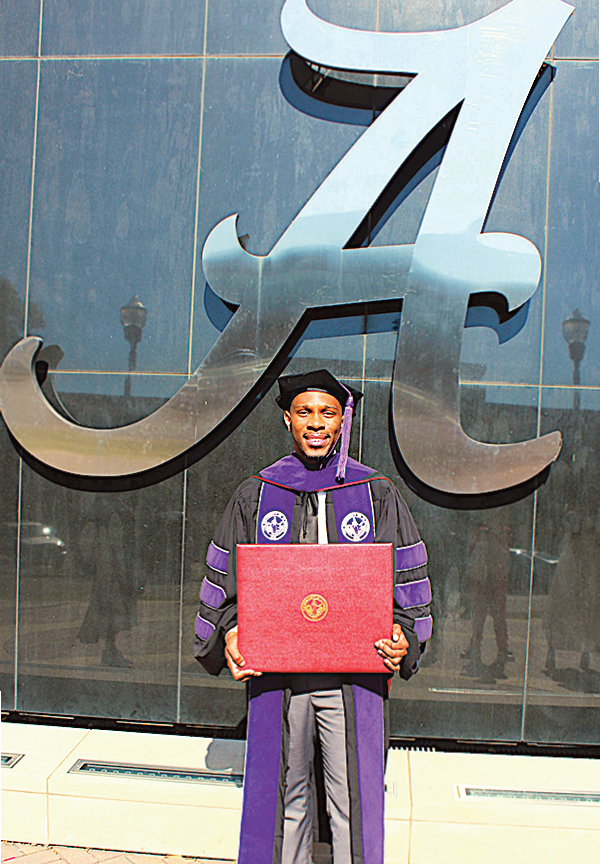 University of Alabama Law School graduate, Mr. Rodney Jordan Davis, celebrates
a grand accomplishment.