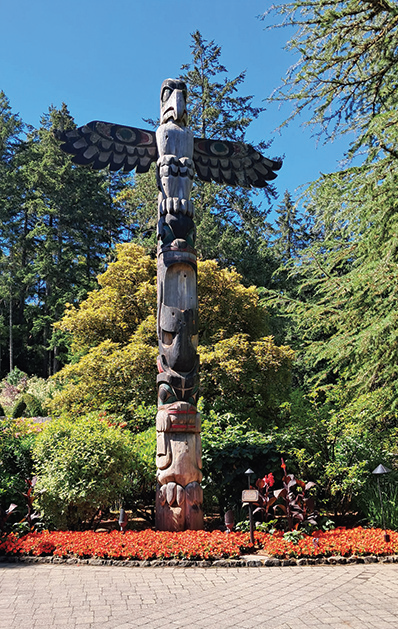 Above: Totem pole at Butchart Gardens in Victoria, British
Columbia. Below: Prince Rupert, British Columbia
