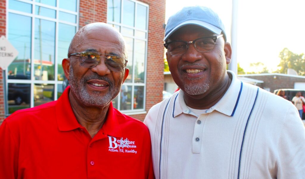 Mayor Kenneth Gulley and Alton Woodard, the center's first director.