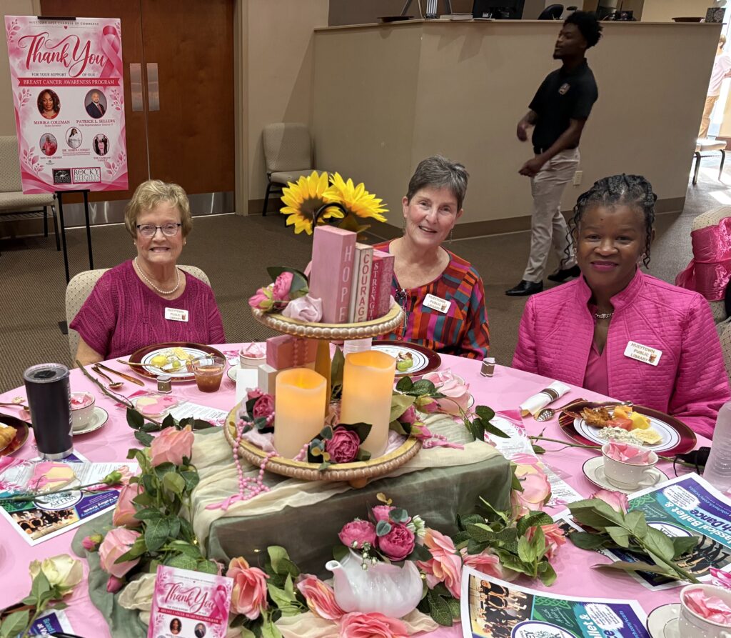 Jessica Hayes, from left, Ann Griffin and Roscelia Burney