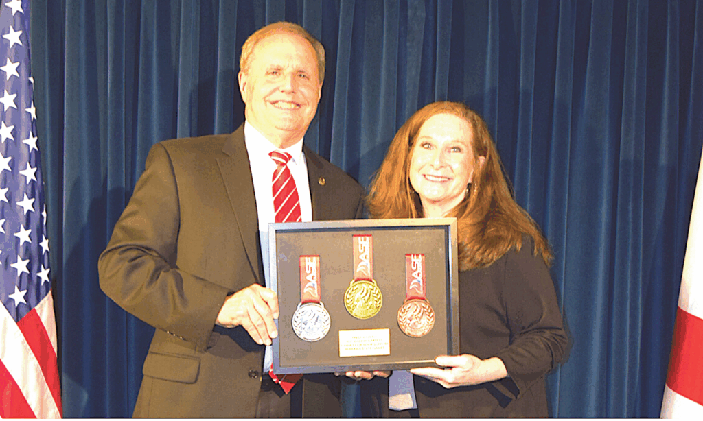 The ASF Foundation honored Representative Danny Garrett (Jefferson County) for his continued support of the Alabama State Games. The 43rd Alabama State Games are scheduled for June 12-14 and will be hosted by the City of Birmingham and Jefferson County. This year’s Games feature 28 sports on offer and are open to athletes of all ages and abilities from Alabama and beyond.
