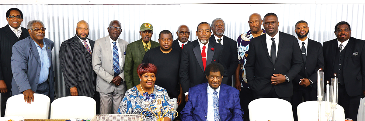 Pastor and First Lady Bonner pose with supporting pastors