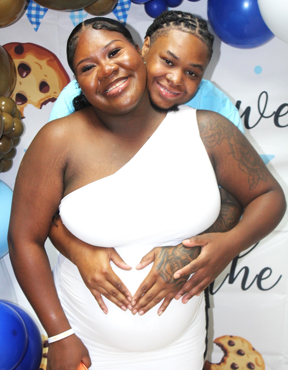 Kahmiya Custard and Kenyon Rudolph at their baby shower.
