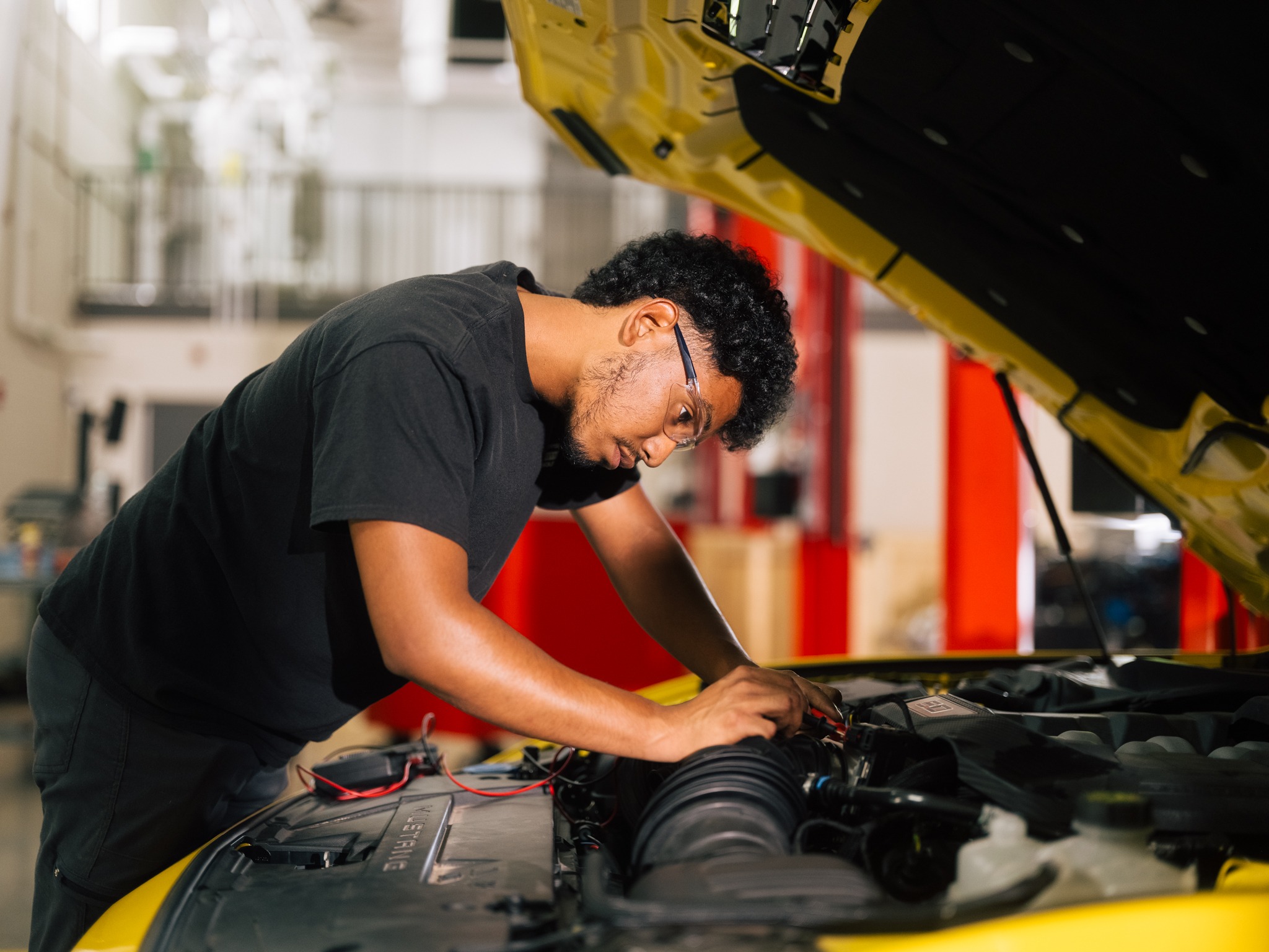 Hands-on training in an automotive technology shop, in one of the photographs the Alabama Community College System supplied with its scholarship announcement.